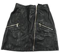 Čierna koženková sukňa River Island