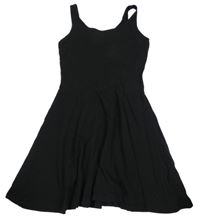 Čierne bavlnené elastické šaty H&M