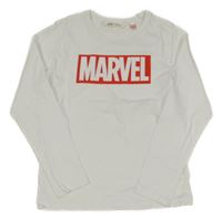 Biele tričko s nápisom Marvel