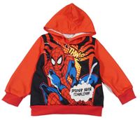 Červená mikina so Spidermanem a kapucňou