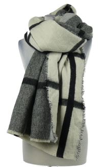 Dámská smeatnovo-černá kostkovaná roztřepená šála Zara