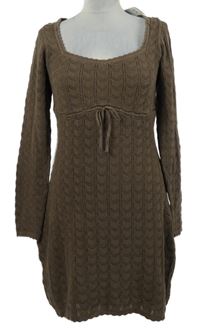 Nové - Dámské hnědé vzorované svetrové šaty Hollister 