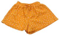 Oranžové sukňové kraťasy s kvietkami Matalan