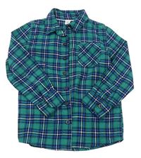 Zeleno-modrá kockovaná košeľa Tu