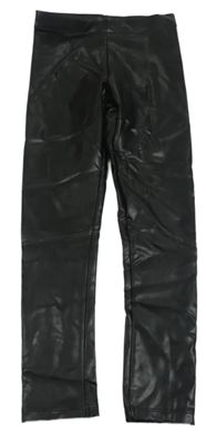 Černé koženkové legíny H&M