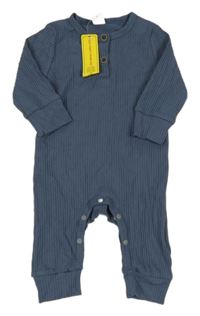 Nové - Modrošedý rebrovaný overal Shein