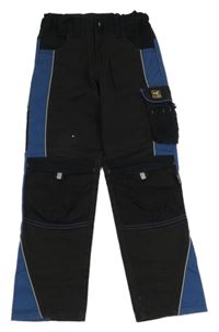 Černo-modré pracovní kalhoty s kapsami Active Touch 