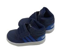 Tmavomodré koženkové kotníkové botasky Adidas vel. 22