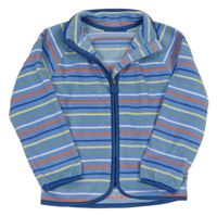 Světlemodro-barevná pruhovaná fleecová propínací mikina TCM