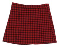 Červeno-čierna kockovaná sukňa GÉMO