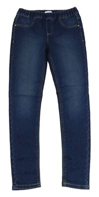 Tmavomodré teplákové riflové džegíny Bluezoo