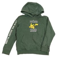Khaki mikina s Pikachu a kapucí Next