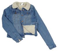 Svetlomodrá zateplená crop rifľová bunda Denim Co.