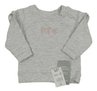 Nové - Sivá mikina s kvietkami a volánikmi George