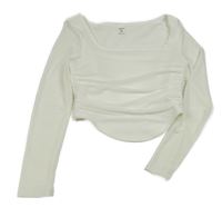 Bílé tylové crop triko Shein