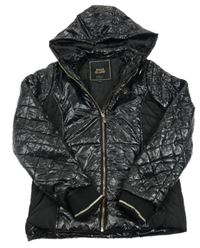 Černá lehká prošívaná zateplená bunda s kapucí River Island