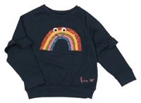 Tmavomodrá mikina s duhou z flitrů Next