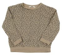 Světlehnědo-čierna vzorovaná mikina M&S