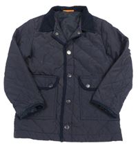 Tmavomodrá prošívaná šusťáková zateplená bunda DUCK&DODGE