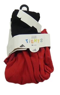 Nové - 2x punčocháče se srdíčky - červené + černé George