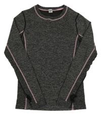 Čierno-sivé melírované spodné funkčné tričko Yigga