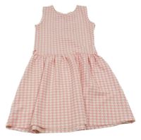 Bielo-ružové vzorované šaty