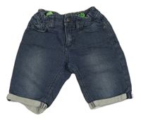 Tmavomodré pruhované teplákovo/riflové kraťasy 