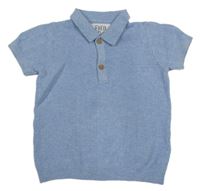 Svetlomodré pletené polo tričko F&F