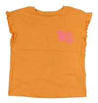 Oranžové tričko s nápisom Primark