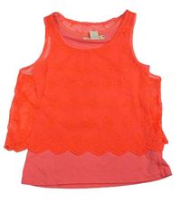 Neonově růžový síťovaný top H&M