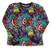 Farebná vzorovaná plyšová mikina s hrdinami Marvel