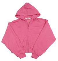 Ružová prepínaci crop mikina s kapucňou H&M