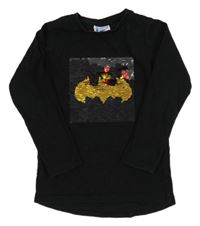 Černé triko s Batmanem z překlápěcích flitrů Next
