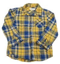 Žluto-modrá kostkovaná košile Sfera