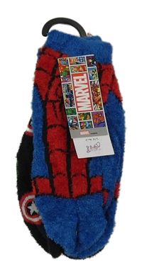 Nové - 2x Černé + modré huňaté ponožky s hrdiny F&F vel. 23-26 