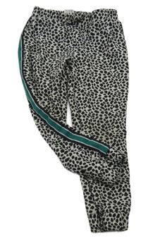 Čierno-sivé vzorované pletené nohavice s pruhmi C&A