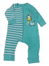 Mátovo-pruhovaný overal s kravičkou Erwim Miller