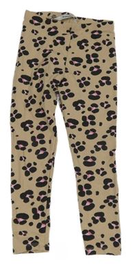 Béžovo-černo-růžové vzorované legíny Everyday