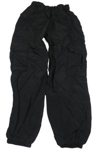 Černé šusťákové cargo cuff kalhoty Y.F.K.