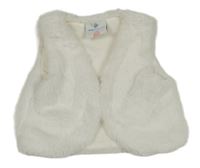 Biela kožušinová podšitá vesta Topolino