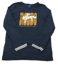 Tmavomodré triko s kovbojem Tchibo