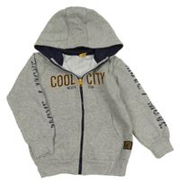 Sivá prepínaci mikina s nápismi a kapucňou Kiki&Koko