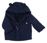 Tmavomodrá fleecová zateplená bunda s kapucí Early Days
