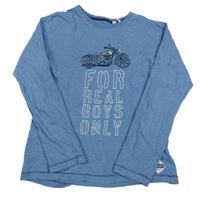 Modré tričko s motorkou