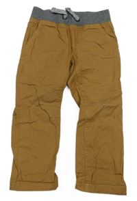 Piesková é plátenné podšité nohavice Dopodopo