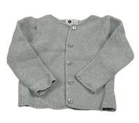 Šedý propínací svetr 