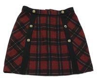 Čierno-červená kockovaná sukňa s cvokmi  River Island