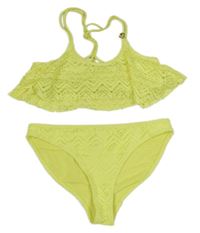 Citrónové ažurové dvoudílné plavky H&M