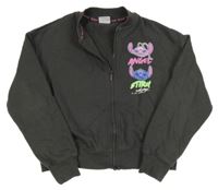 Tmavosivá prepínaci crop mikina so Stitchem