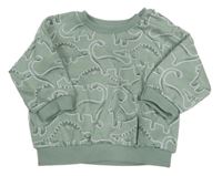 Zelenošedá mikina s dinosaurami Matalan